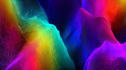 Y2K neon glass gradient background with abstract color and neon blur texture. Vector graphic poster with vibrant hologram prism glow. Ribbed fluted effect enhances futuristic ...