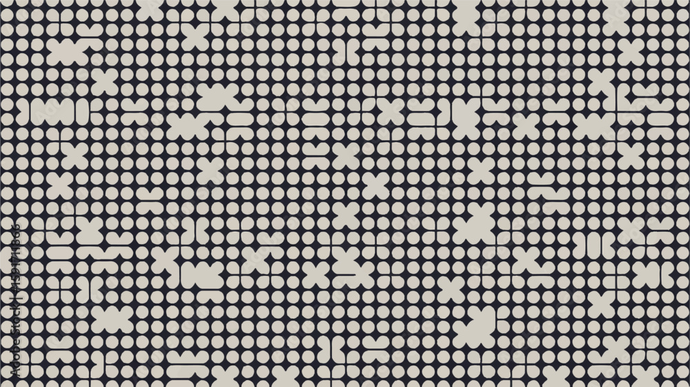 Poster geometric pattern of circles and rounded shapes abstract