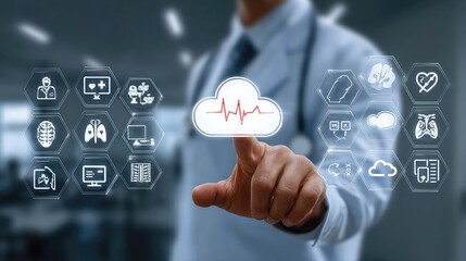 Digital healthcare solutions integrating telemedicine, electronic records, patient portals, remote monitoring, AI diagnostics, and cloud-based health management systems.