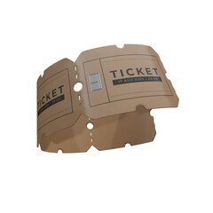 3d Rendered of Brown Paper Tickets Illustration