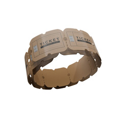 3d Render of a Roll of Tickets Illustration Icon