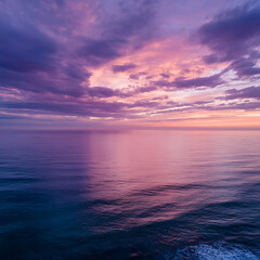 Obraz premium Ocean Sunset with Purple Skies