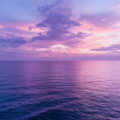 Obraz premium Ocean Sunset with Purple Skies