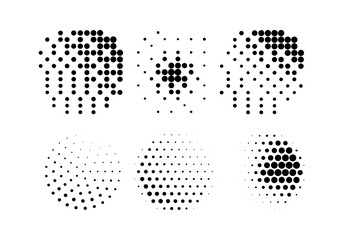 Halftone gradient. Dotted gradient, smooth dots spraying and halftones dot pop art comix pattern