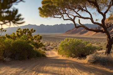 Desert landscape in along coastal trail