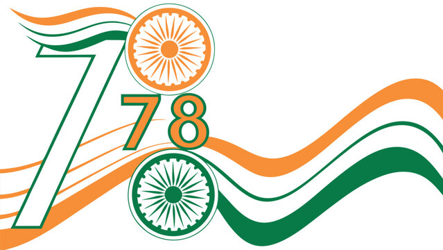 Anniversary 78 indian flag design