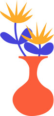 Bird of Paradise Flowers in a Vibrant Orange Vase