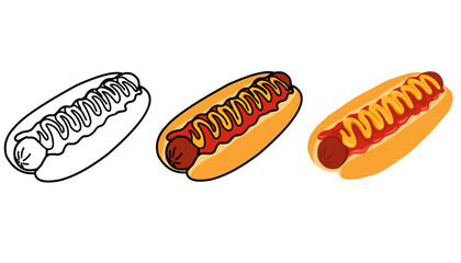 hot dog vector illustration