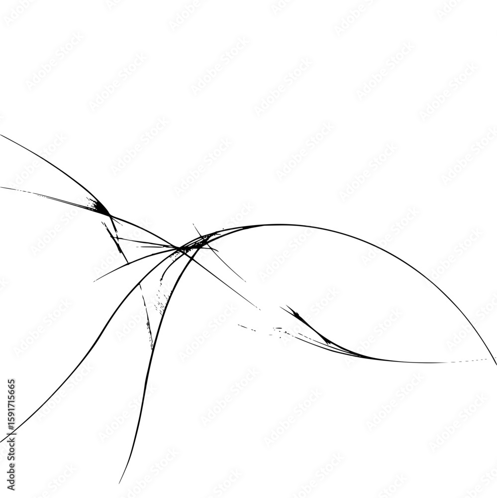 Poster abstract black lines converging on a white background creating a dynamic visual pattern design eleme