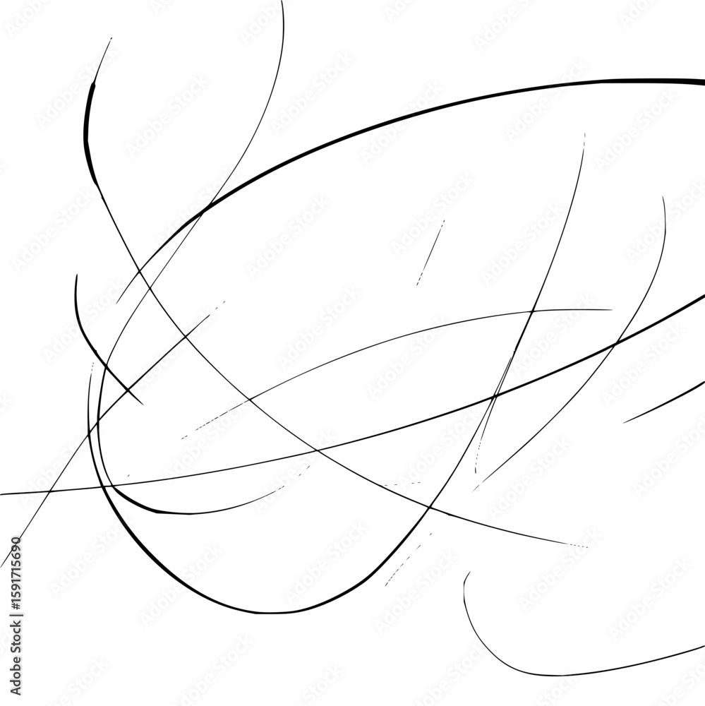 Poster abstract black lines creating a chaotic yet elegant composition on a white background drawing attent