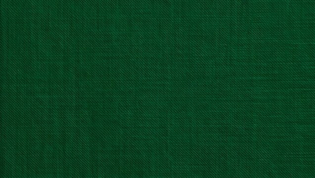 Dark forest green woven linen fabric texture with a classic crosshatch pattern