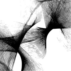 Abstract tech lines converging and diverging in a complex network pattern on a white background office life