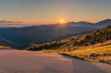 Mountain peak in on a clear day