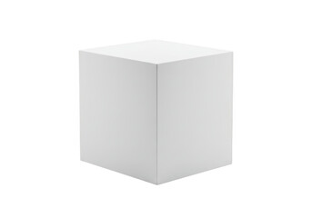 Fototapeta premium A perfect white cube shape, isolated on a plain transparent background