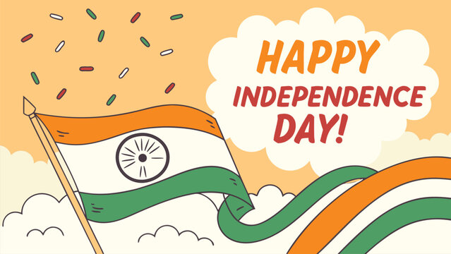 Indian flag illustration for independence day