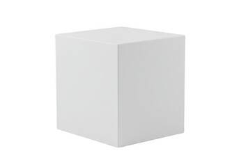 A perfect white cube isolated on a clean transparent background, showcasing its geometric form