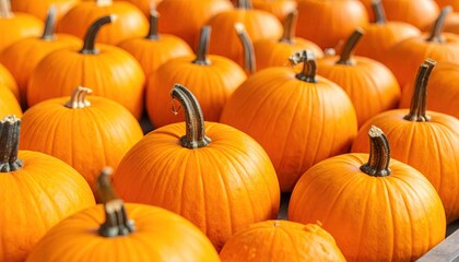 Close-up of many pumpkins