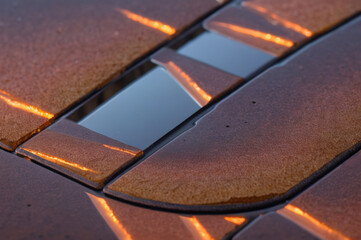 Twilight valley in during misty morning