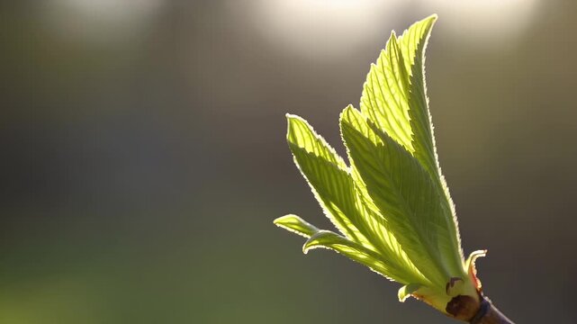 Inspirational 4K footage showing delicate spring buds on glowing branches with sunlight pouring through celebrating seasonal renewal and nature's gentle rebirth in a peaceful garden setting
