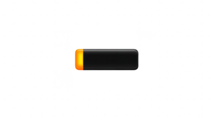 Low battery icon.  Black rectangle with orange segment