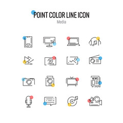 쓰기 좋은 심플 포인트컬러 라인 아이콘 06
