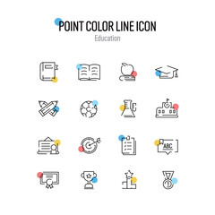 쓰기 좋은 심플 포인트컬러 라인 아이콘 05
