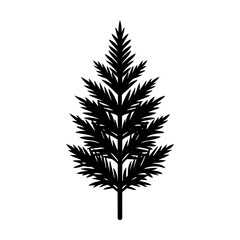 Naklejka premium Clean cedar branch with organic line style Line Art Vector illustration