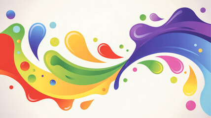 Colorful liquid splashes and droplets abstract