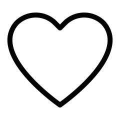 Heart shape vector stroke line icon.