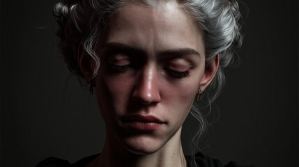 Obraz premium a sad but strong woman