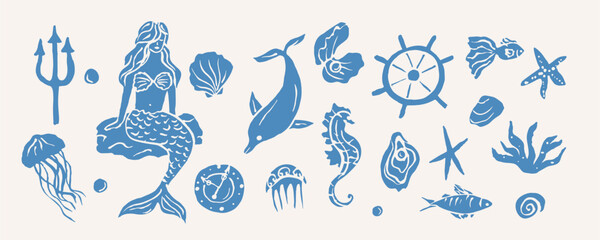 Flat vector nautical elements collection © Maria