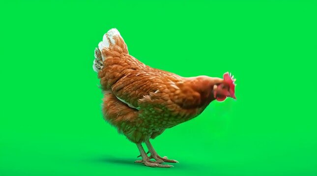 chicken isolated on green screen background