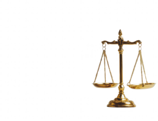 Gold legal scales on black
