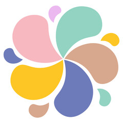 abstract clustered petals illustration  in vibrant pastel hues, suitable for background, journaling, packaging, and playful branding.