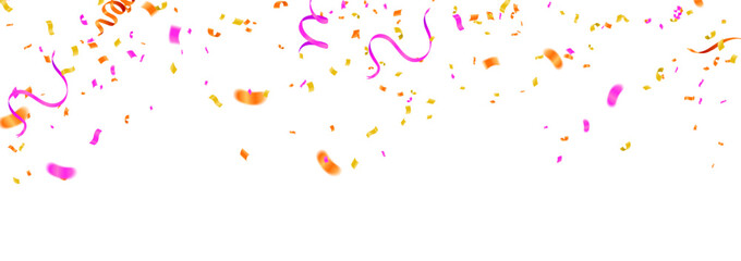 Colorful Confetti and Streamers Falling from Above A Fun and Vibrant Celebration Frame Background for Parties Birthdays Festivals and Special Occasions That Need Excitement and Joy