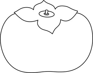 black line black and white clipart vector illustration of Persimmon