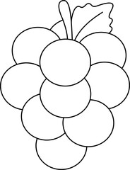 black line black and white clipart vector illustration of Grape