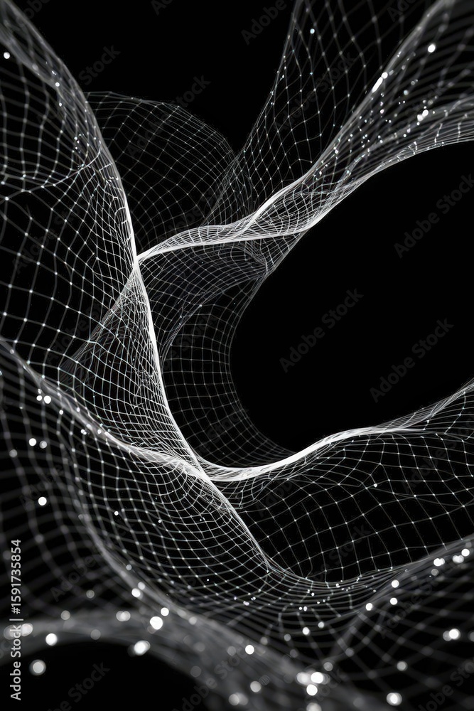 Leinwandbilder abstract representation of connected lines and particles creating a mesmerizing visual effect in a d