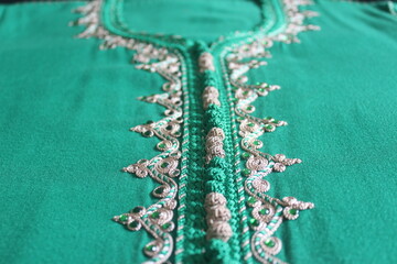 Moroccan jellaba Embroidery Details. women clothing.