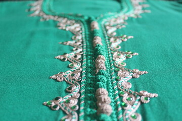 Moroccan jellaba Embroidery Details. women clothing.