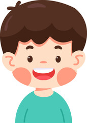 Obraz premium Cartoon Illustration of a Happy Young Boy