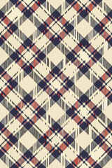 Tartan pattern with navy red and cream plaid