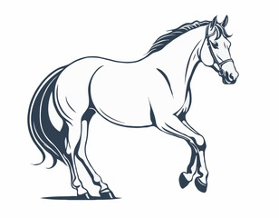 Sophisticated Line Art Illustration of a Horse Head, Suitable for Equestrian Clubs, Branding, and Wall Art.