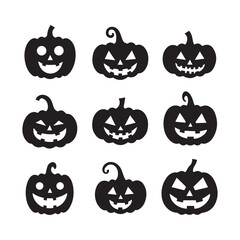 Evil Pumpkin Silhouette Vector | Scary Halloween Jack-o'-Lantern Illustration for Spooky Decor & Crafts.
