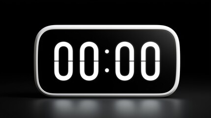Digital Clock Display Showing 00:00 on a Black Background