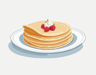 Crêpes volant de près sur un fond blanc