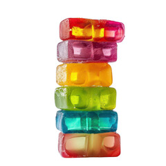 Colorful, stacked, square, jelly candies