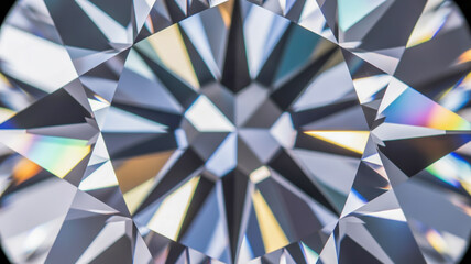 Brilliant cut diamond facets reflecting light gemstone