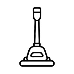 Floor buffer icon in simple line style on transparent background  