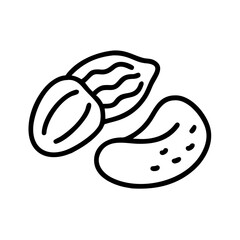 Dried fruits mix in minimalist style with outline illustration  